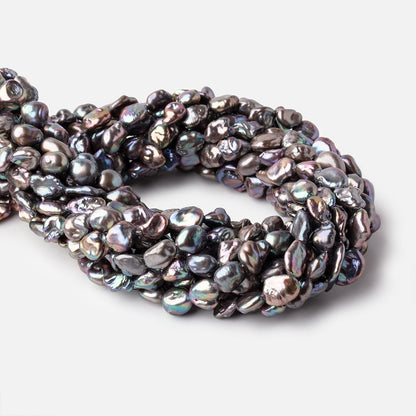 7x7-12x8mm Peacock Keshi Straight Drilled Freshwater Pearls 16 inch 39 pieces