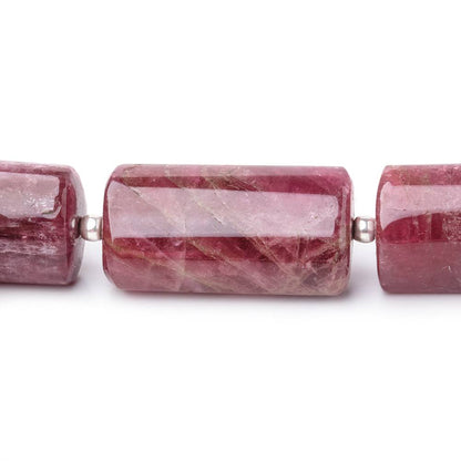 17x13-30x16mm Rubelite Tourmaline Tube beads 17inch 19 pieces AA
