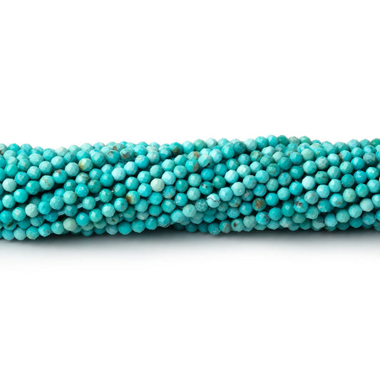 2.2mm Turquoise Micro Faceted Round Beads 12.5 inch 150 pieces AA