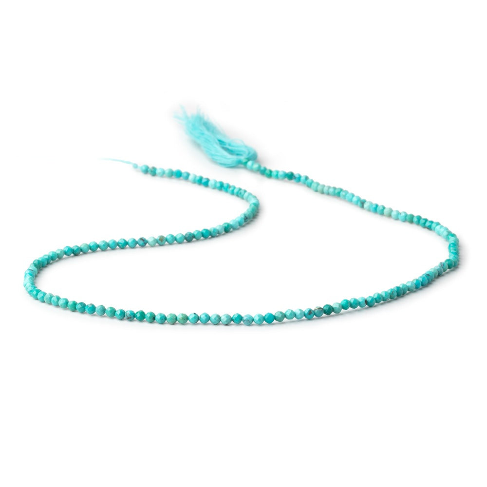 2.2mm Turquoise Micro Faceted Round Beads 12.5 inch 150 pieces AA