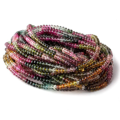 4.7mm Multi Color Tourmaline plain rondelle beads 18 inch 154 pieces A