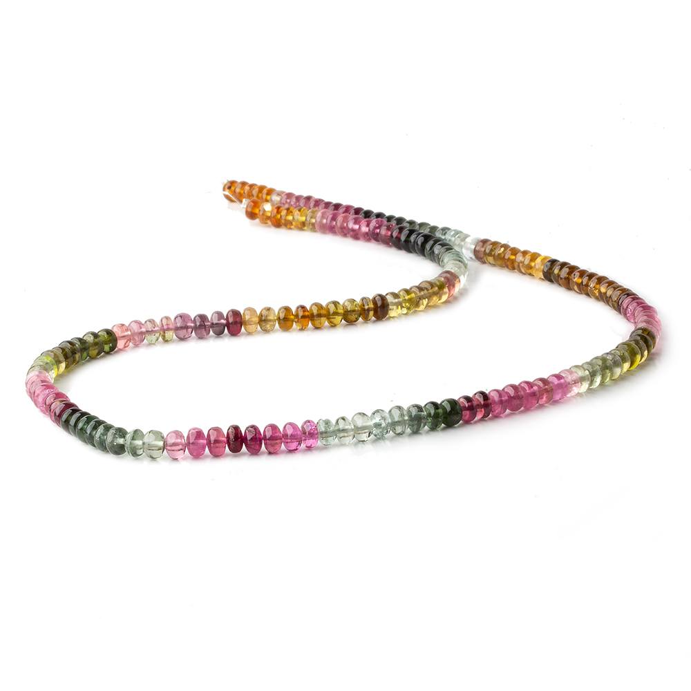 4.7mm Multi Color Tourmaline plain rondelle beads 18 inch 154 pieces A
