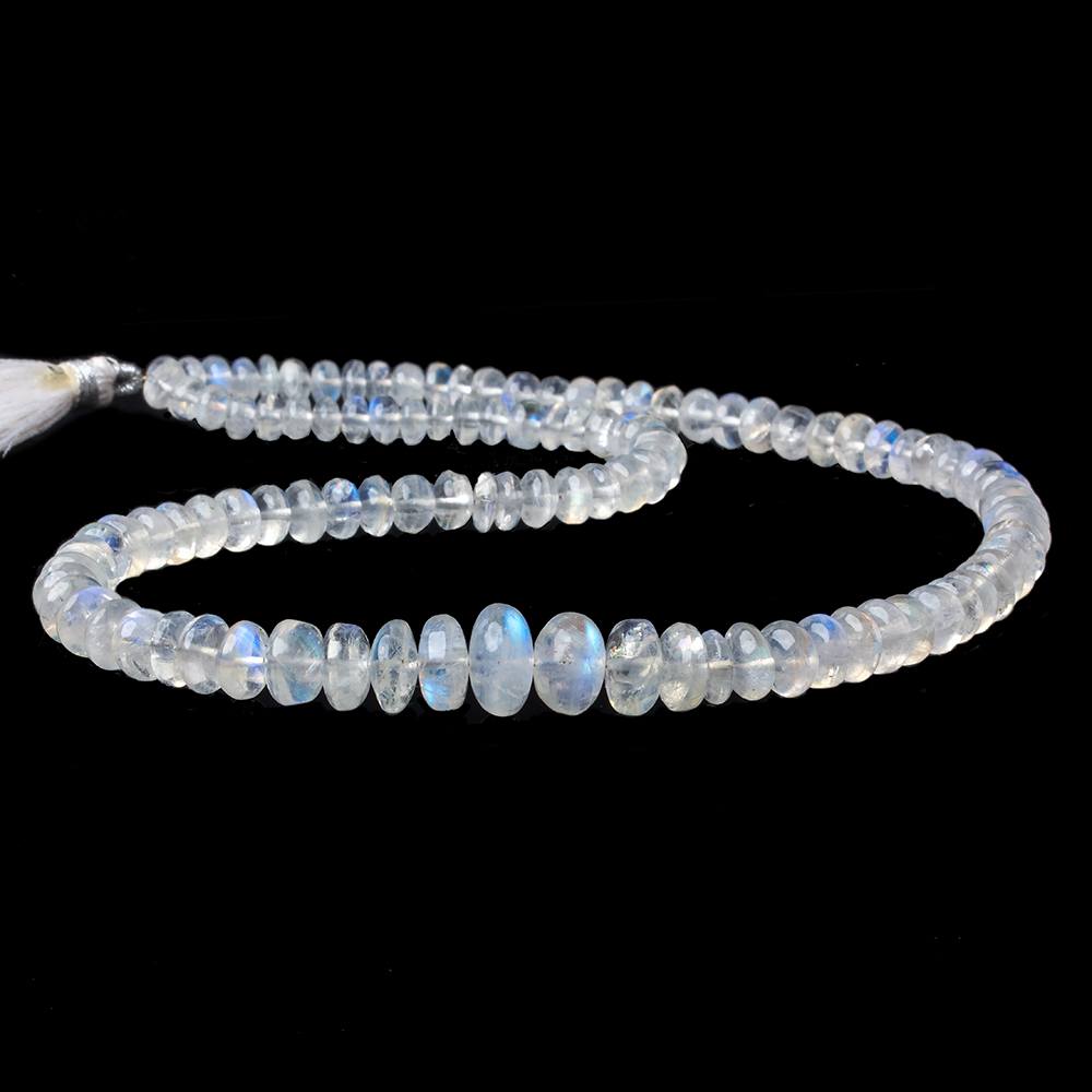 4.8-10mm Rainbow Moonstone Plain Rondelle Beads 16 inch 110 beads