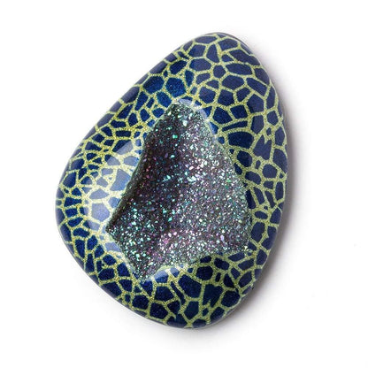 48x35mm Hand Painted Metallic Drusy Focal Bead 1 piece