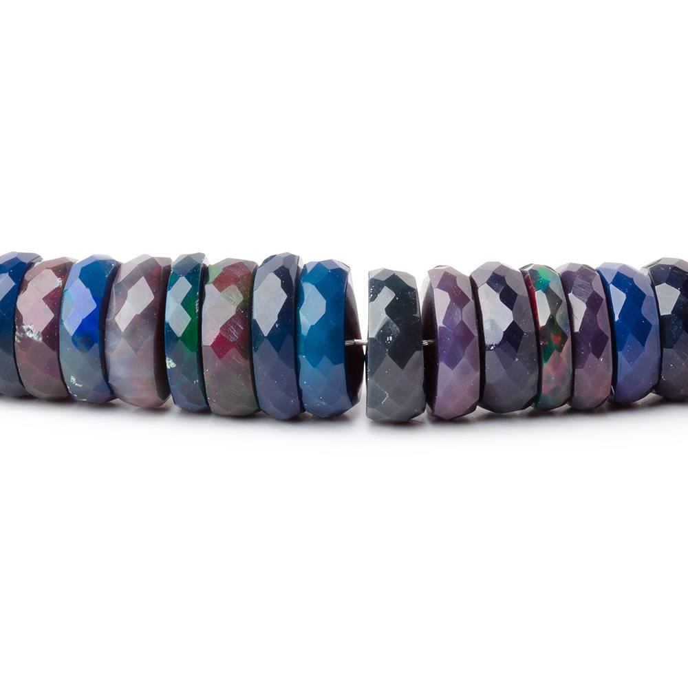 5-10mm Ethiopian Wollo Black Opal Faceted Heishi 17 inch 180 Beads AAA