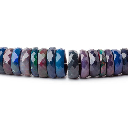 5-10mm Ethiopian Wollo Black Opal Faceted Heishi 17 inch 180 Beads AAA