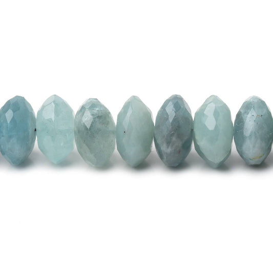 7-10mm Aquamarine German Faceted Rondelles 16 inch 81 Beads