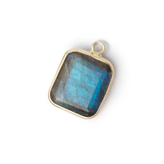 13x11mm Vermeil Bezel Labradorite Rectangle Pendant 1 piece