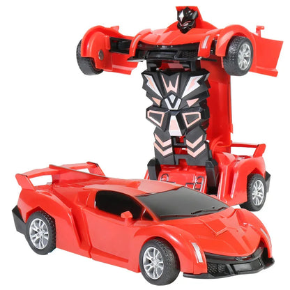 Transforming Vehicle Car Collision Impact Toys One Button Inertia Children Toys for Boys Bugatti Veyron Robot Kids Gift Baby