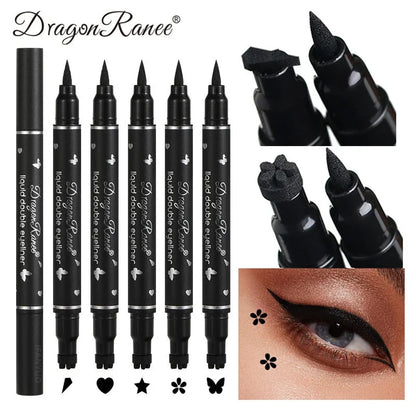 Black Seal Eyeliner Pen Double-Ended Star Stamp Long-Lasting Waterproof Eye Liner Pencil Winged Stamp Eyes Makeup Cosmetics