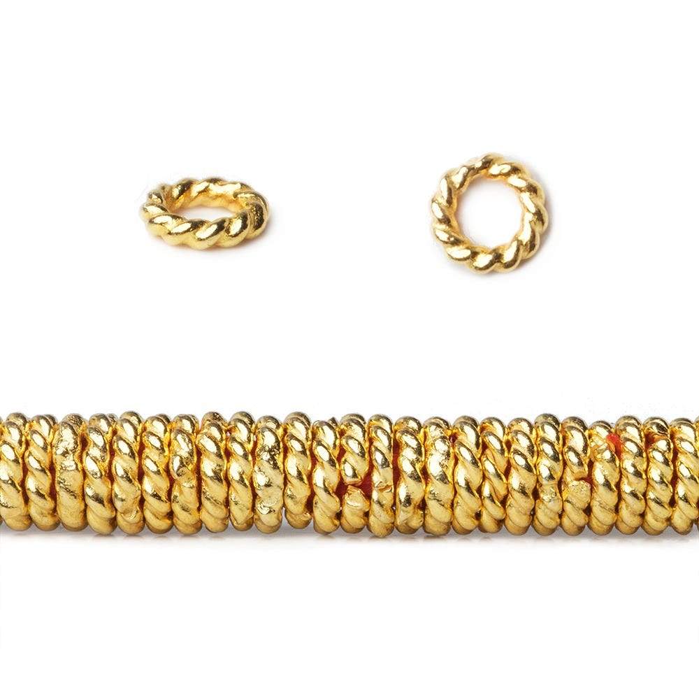 4mm 22kt Gold Plated Copper Twisted Jump ring 8 inch 174 pieces