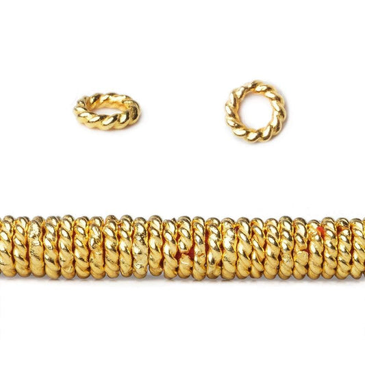 4mm 22kt Gold Plated Copper Twisted Jump ring 8 inch 174 pieces