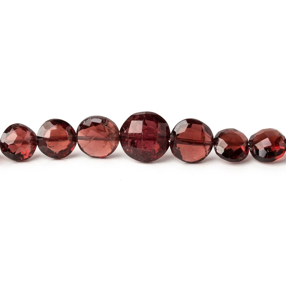 4mm - 8mm Mozambique Garnet faceted coins 16 inches 79 beads AAA
