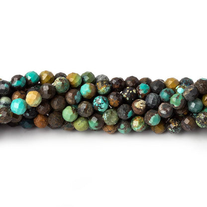 4mm African Turquoise Jasper faceted rounds 15.5 inch 104 beads