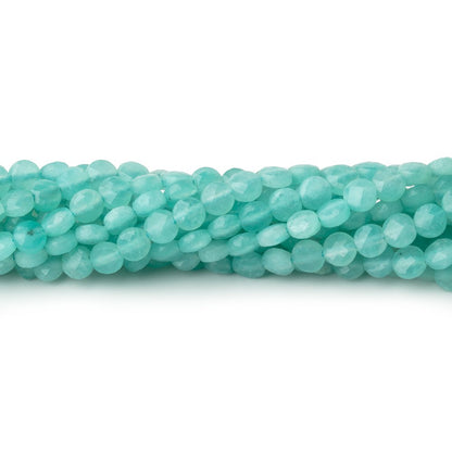 4mm Amazonite Checkerboard Faceted Calibrated Coins 12.25 inch 82 Beads