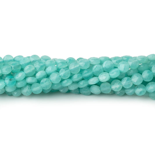 4mm Amazonite Checkerboard Faceted Calibrated Coins 12.25 inch 82 Beads