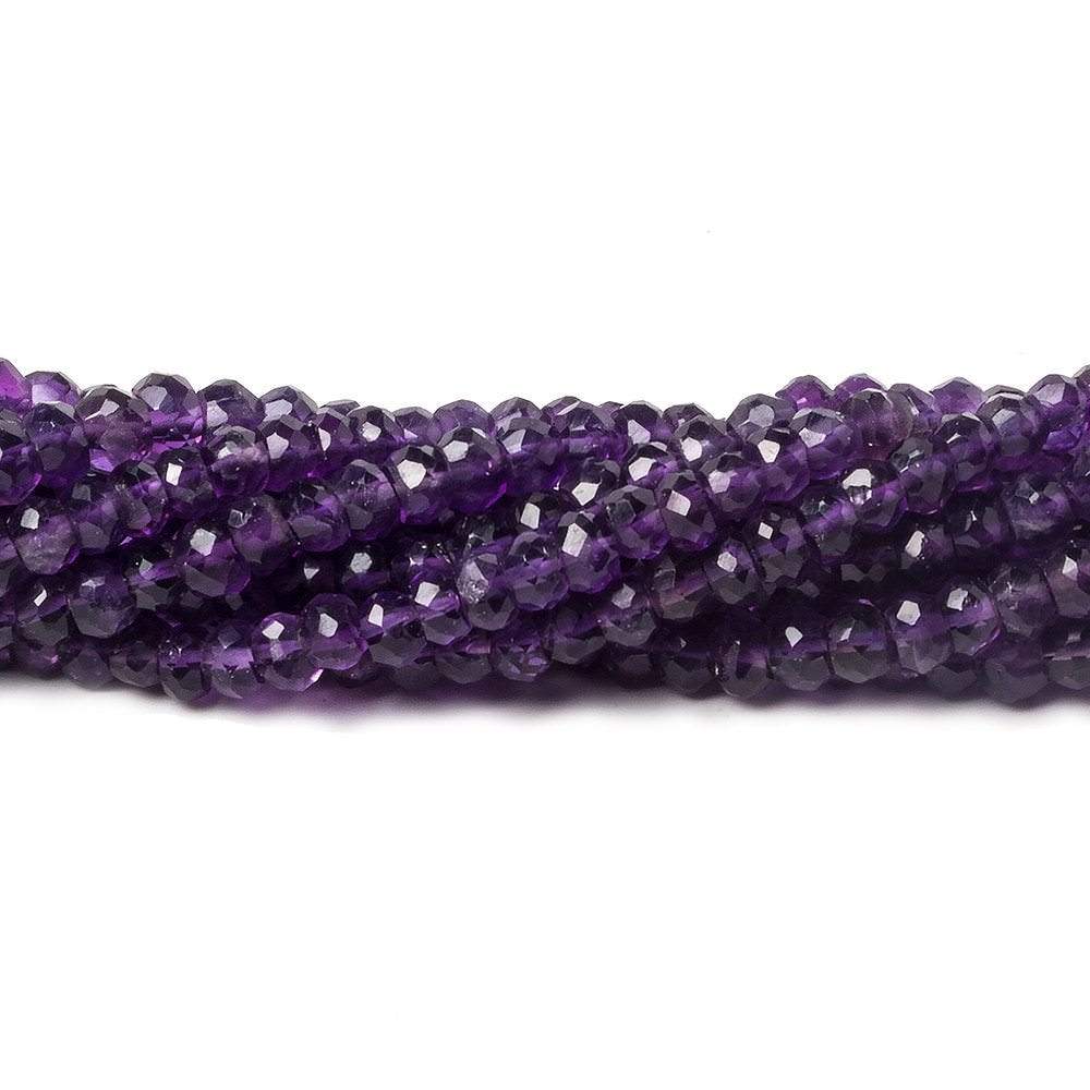 4mm Amethyst Faceted Rondelle Beads 13 inch 100 pieces