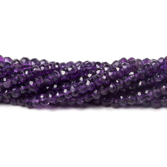 4mm Amethyst Faceted Rondelle Beads 13 inch 100 pieces