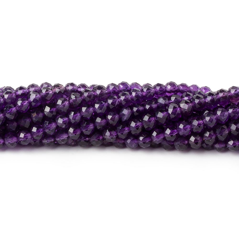 4mm Amethyst Micro Faceted Rondelle Beads 12.5 inch 98 pieces AAA