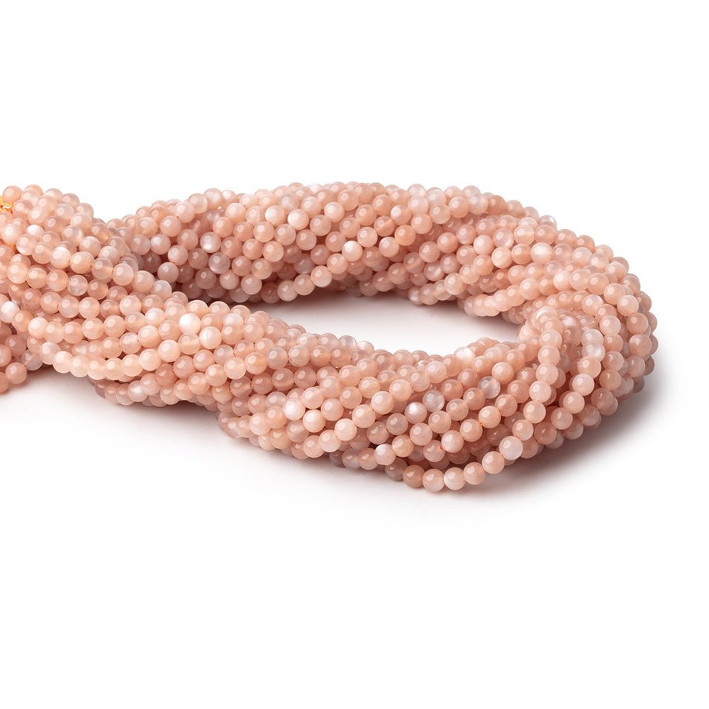 4mm Angel Skin Moonstone Plain Rounds 15.5 inch 95 beads AA