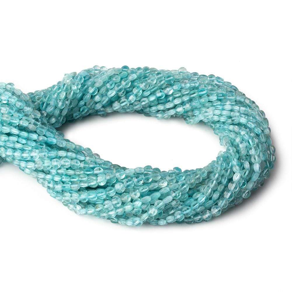 4mm Apatite checkerboard calibrated faceted coins 12.5 inch 82 beads AAA