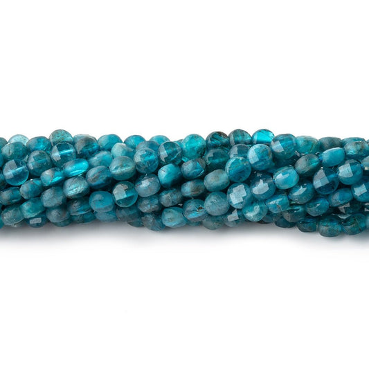 4mm Apatite Checkerboard Faceted Calibrated Coin Beads 12.25 inch 85 pieces