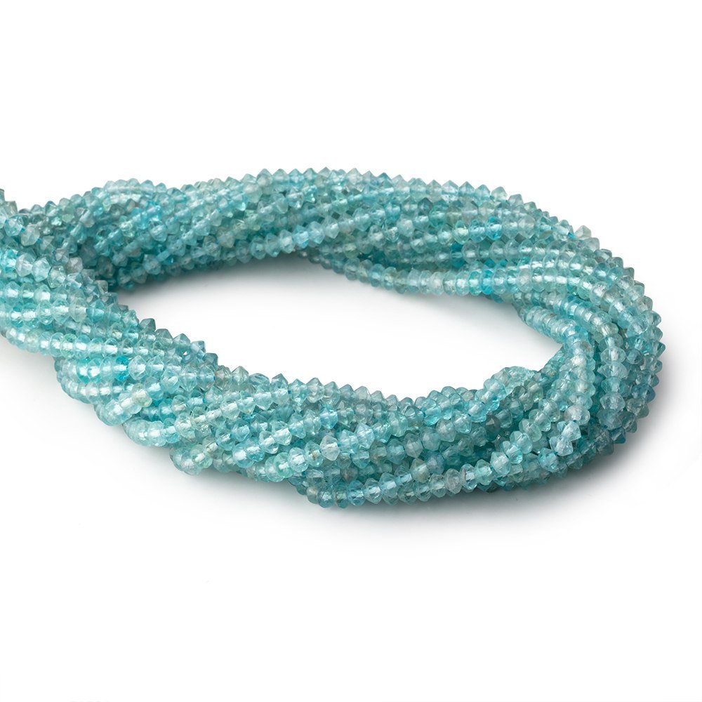 4mm Apatite Micro Faceted Disc Rondelle Beads 15.25 inch 140 pieces