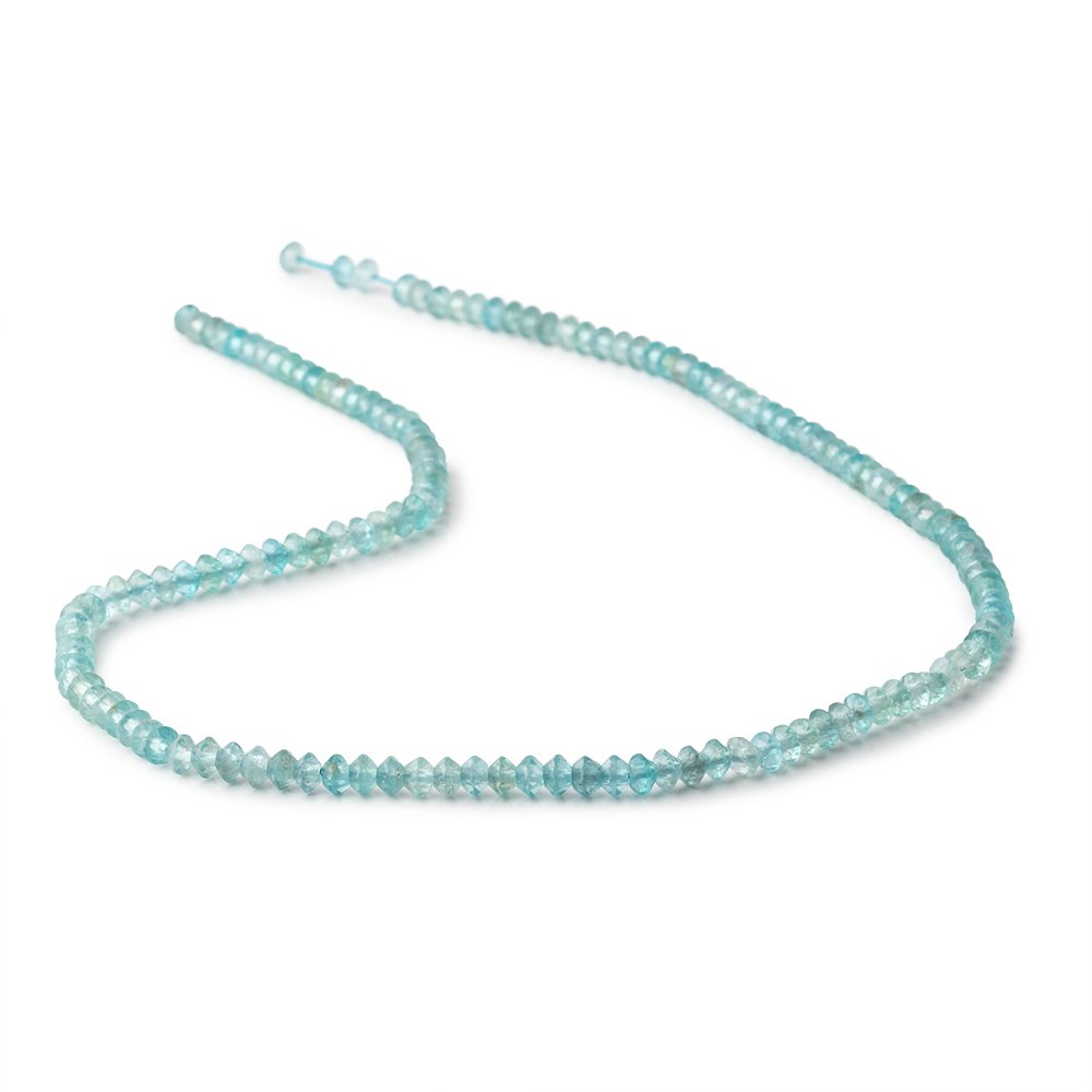 4mm Apatite Micro Faceted Disc Rondelle Beads 15.25 inch 140 pieces