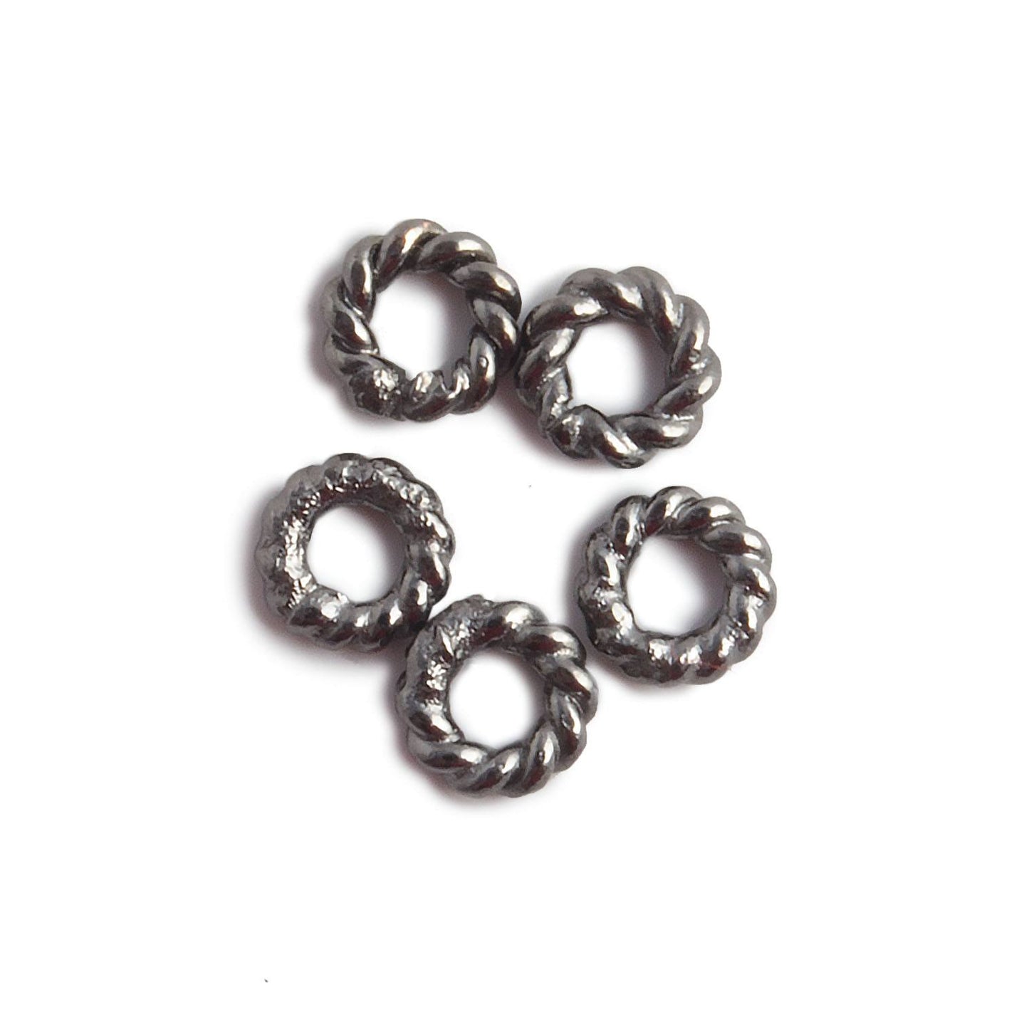 4mm Black Gold plated Twisted Jump Ring Strand 8 inch 163 pieces