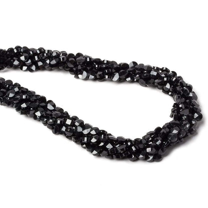 4mm Black Spinel faceted coin beads 14 inch 94 beads