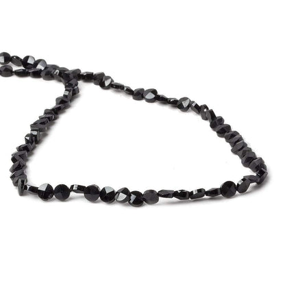 4mm Black Spinel faceted coin beads 14 inch 94 beads