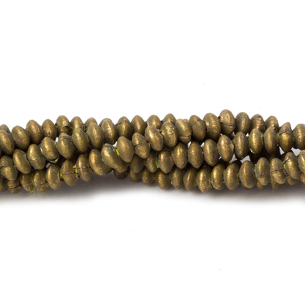 4mm Brass Matte Disc Beads 8 inch 95 pieces