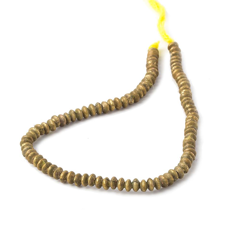 4mm Brass Matte Disc Beads 8 inch 95 pieces