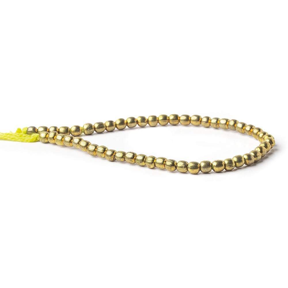 4mm Brass Plain Round Beads 48 beads 8 inch