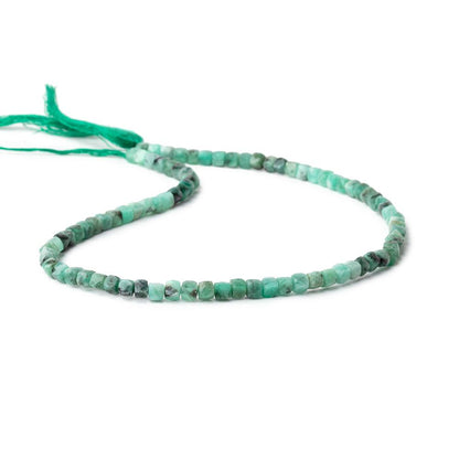 4mm Brazilian Emerald Micro Faceted Cube Beads 12.5 inch 84 pieces