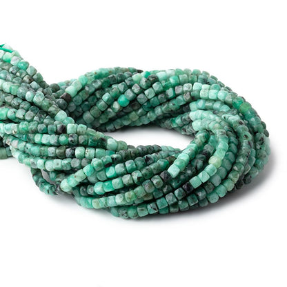 4mm Brazilian Emerald Micro Faceted Cube Beads 12.5 inch 84 pieces