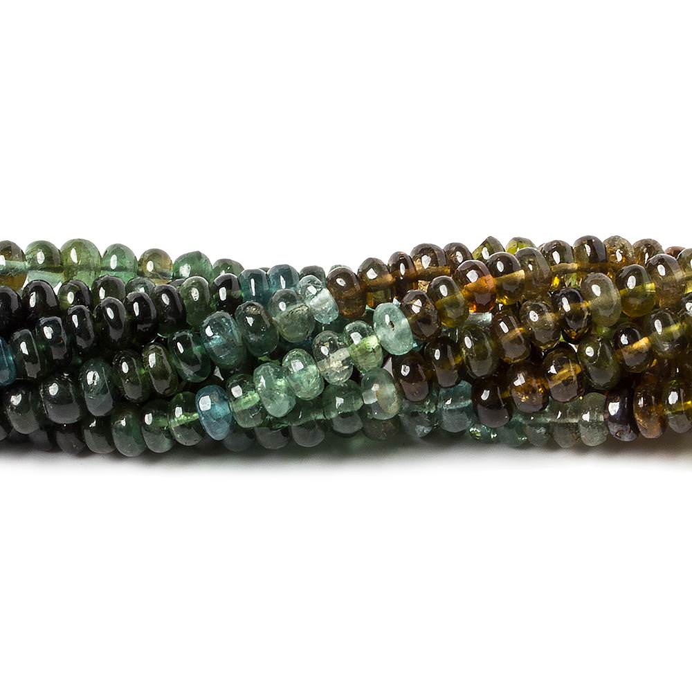 4mm Brown and Green Tourmaline plain rondelle beads 13 inch 136 pieces