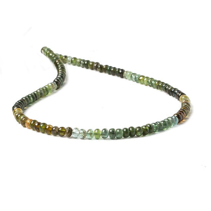 4mm Brown and Green Tourmaline plain rondelle beads 13 inch 136 pieces