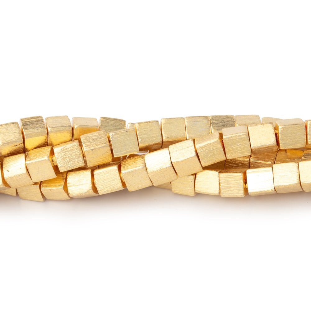 4mm Brushed Cube Beads