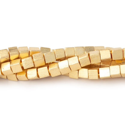 4mm Brushed Cube Beads