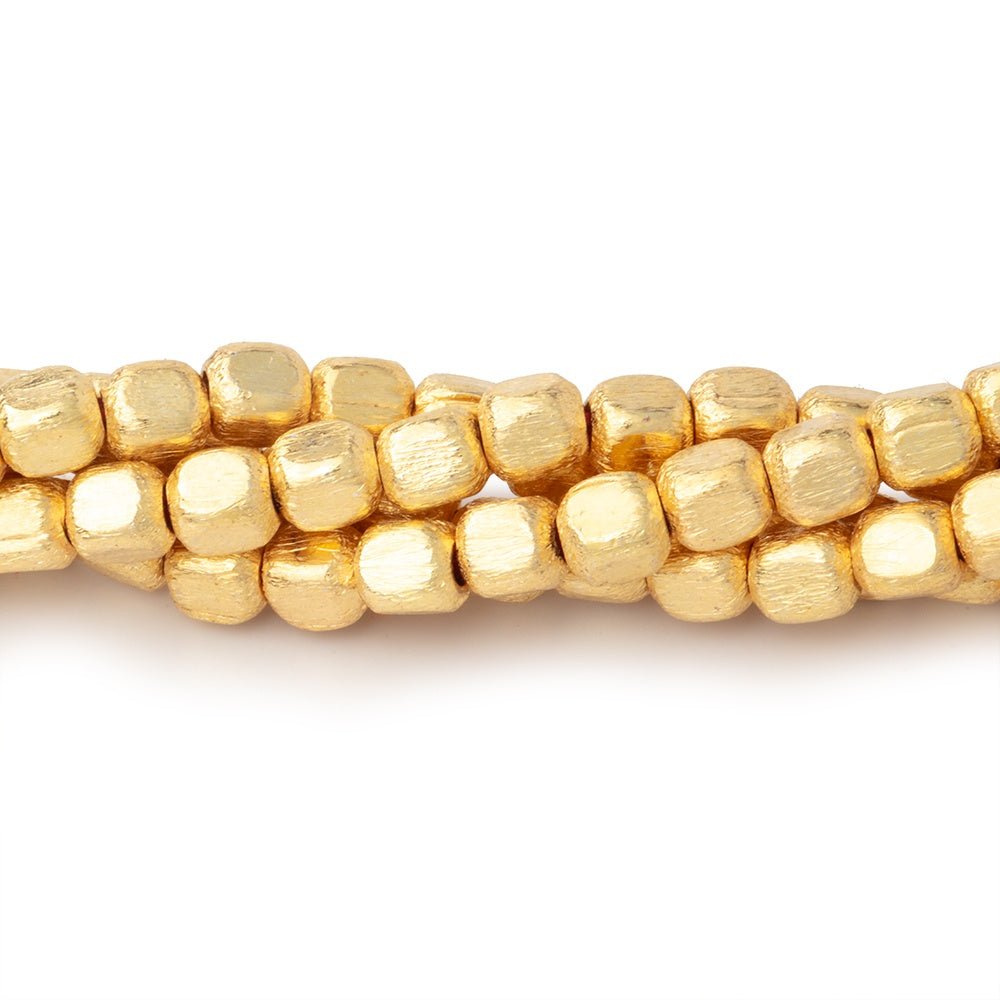 4mm Brushed Cube Beads with Rounded Corners