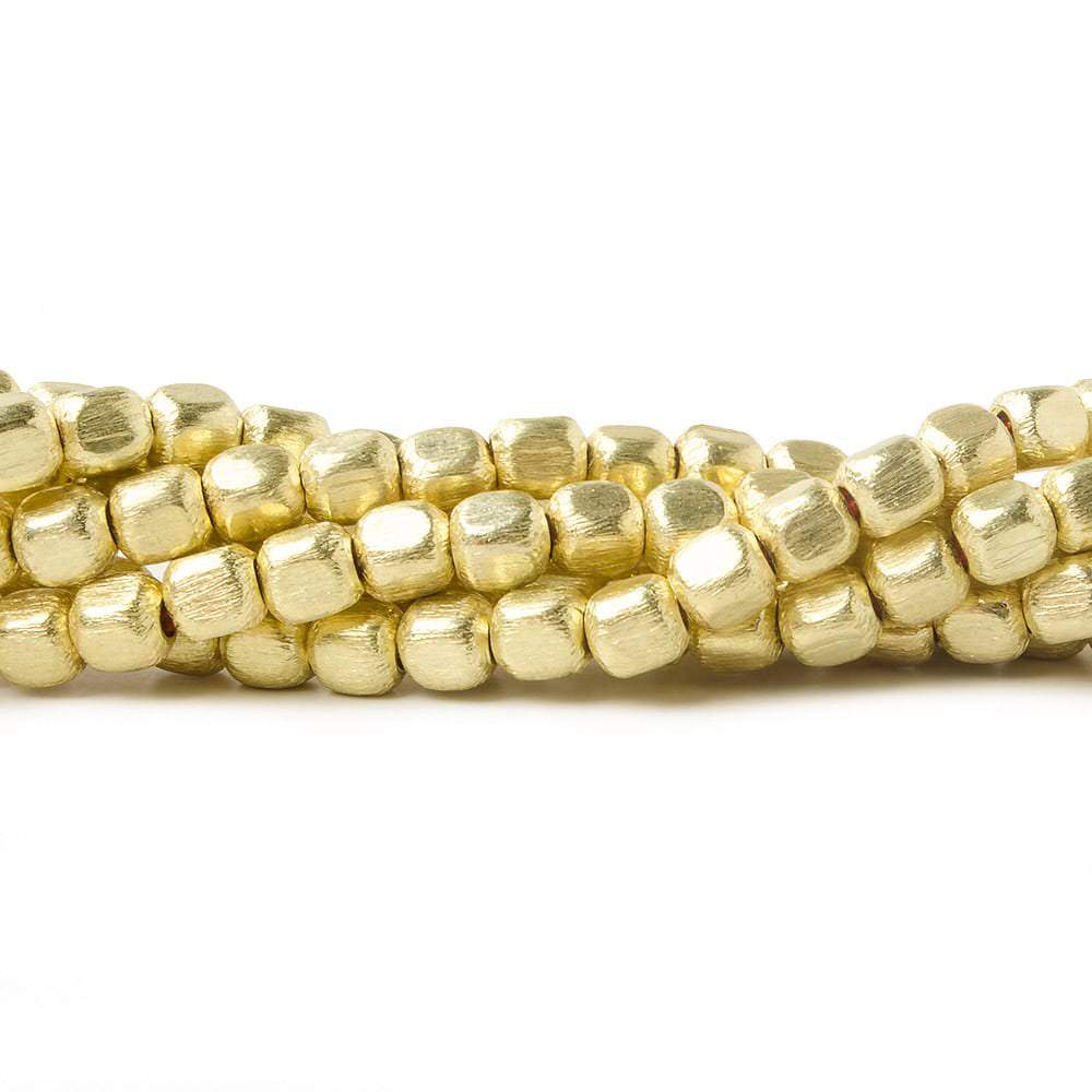 4mm Brushed Cube Beads with Rounded Corners