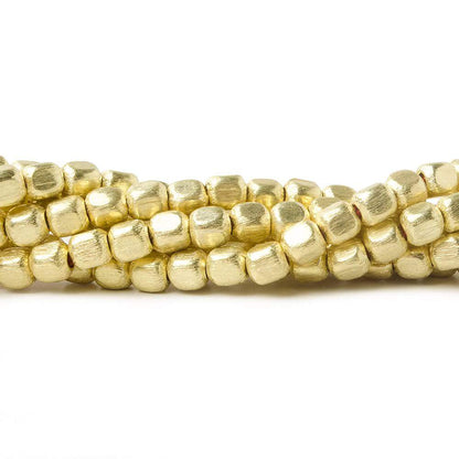 4mm Brushed Cube Beads with Rounded Corners