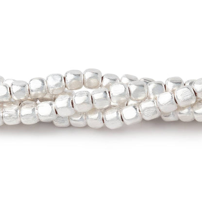 4mm Brushed Cube Beads with Rounded Corners