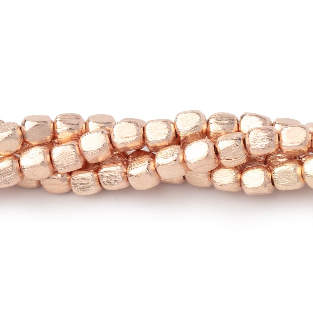 4mm Brushed Cube Beads with Rounded Corners