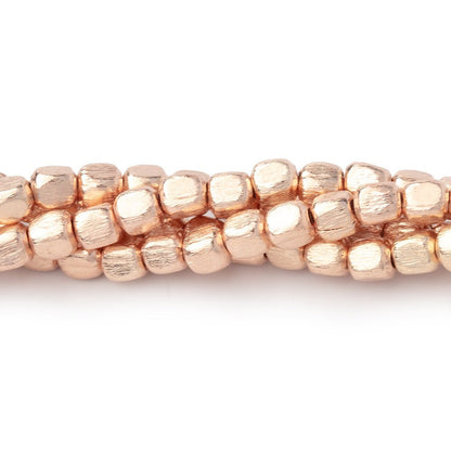 4mm Brushed Cube Beads with Rounded Corners