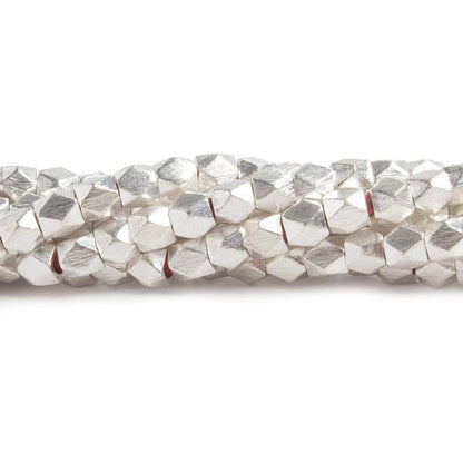 4mm Brushed Faceted Nugget Beads 8 inch 45 pieces