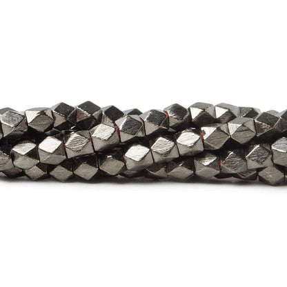 4mm Brushed Faceted Nugget Beads 8 inch 45 pieces