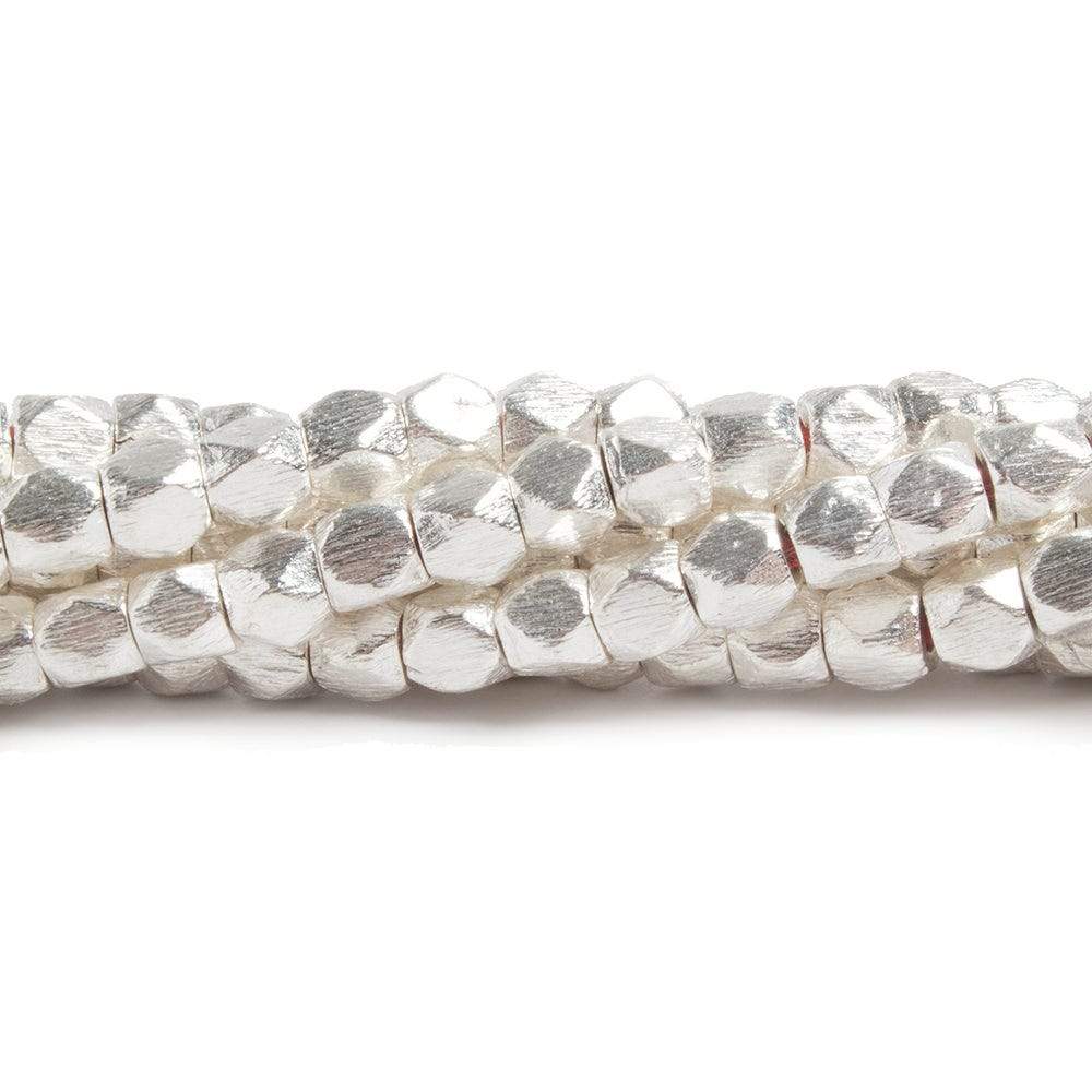 4mm Brushed Hand Cut Nugget Beads 8 inch 47 pieces