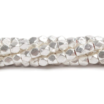 4mm Brushed Hand Cut Nugget Beads 8 inch 47 pieces